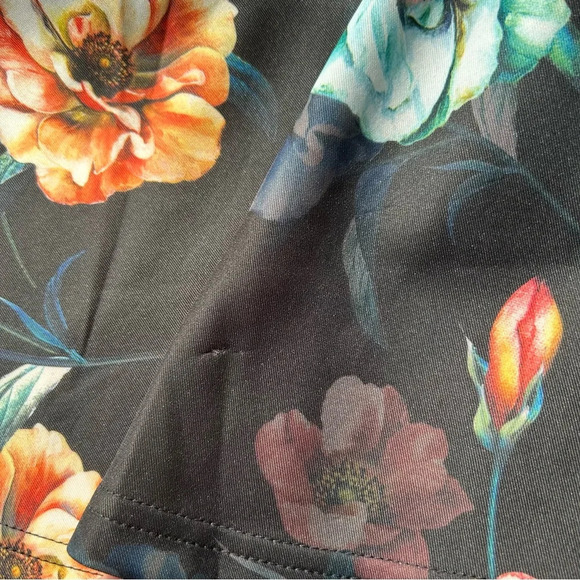 NWT Another Story Floral Print  Midi Skirt with Fluted Hem Mermaid Skirt - Picture 15 of 15